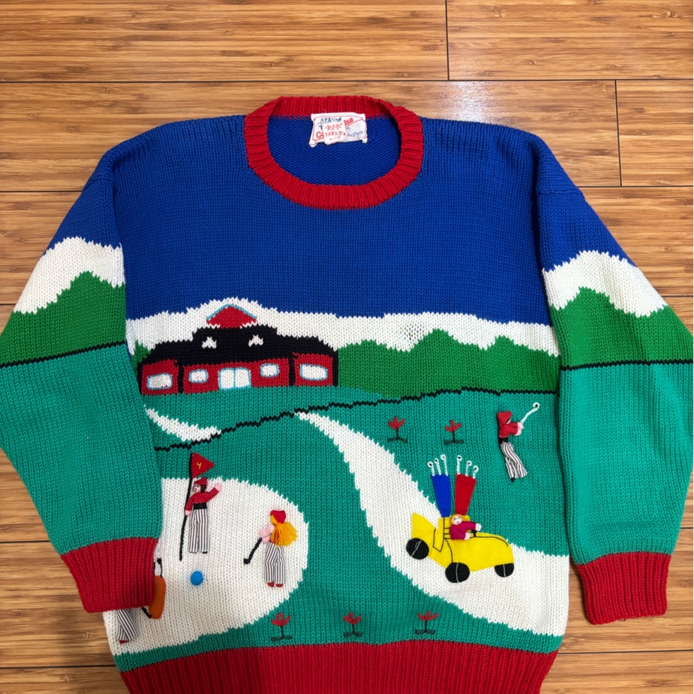 Colorful Graphic Knit Sweater